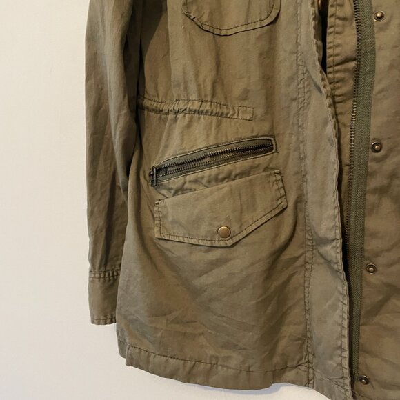 Lily Aldridge For Velvet by Graham & Spencer | Army Green  Field Jacket Sz Large - Picture 12 of 16